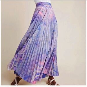Anthropology- Siddhartha Bansal Marble-Dyed Pleated Maxi Skirt